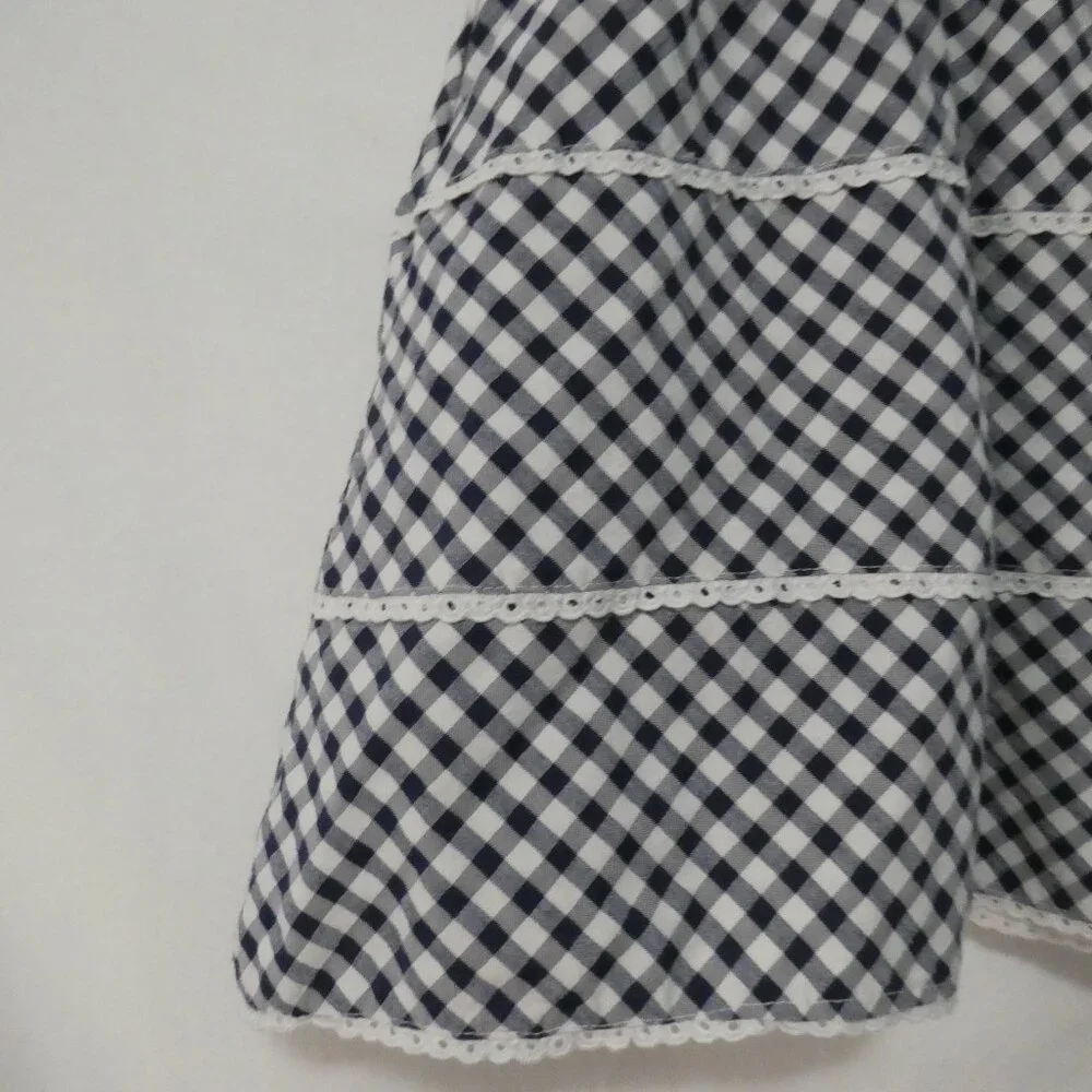 GIRANDOLA 24 months Made In Portugal Blue and White Checkered Summer Dress - Picture 14 of 16